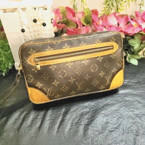 LOUIS VUITTON Marly Dragonne GM Clutch Bag w/ Dust bag Authentic - Picture 4 of 17